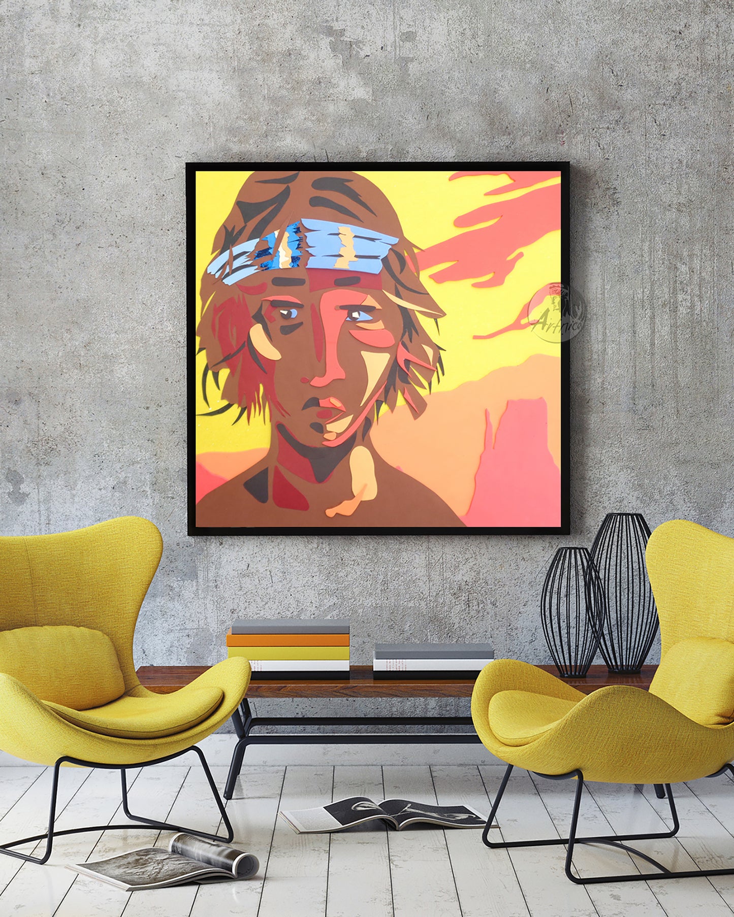 Fierce Apache warrior - printable digital artwork