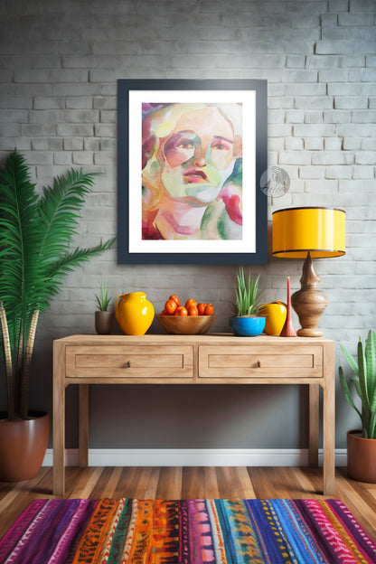 Colors and face - printable digital artwork