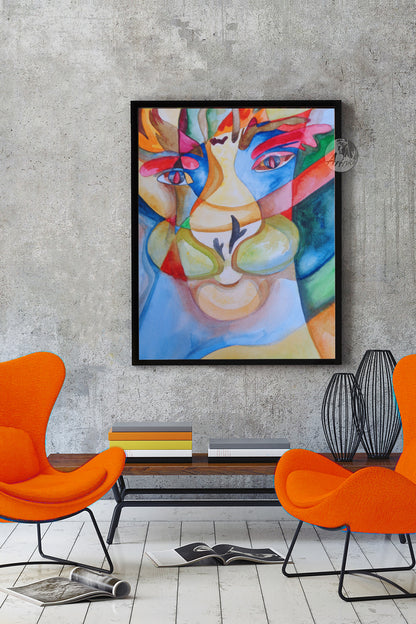 Abstract lion - printable digital artwork