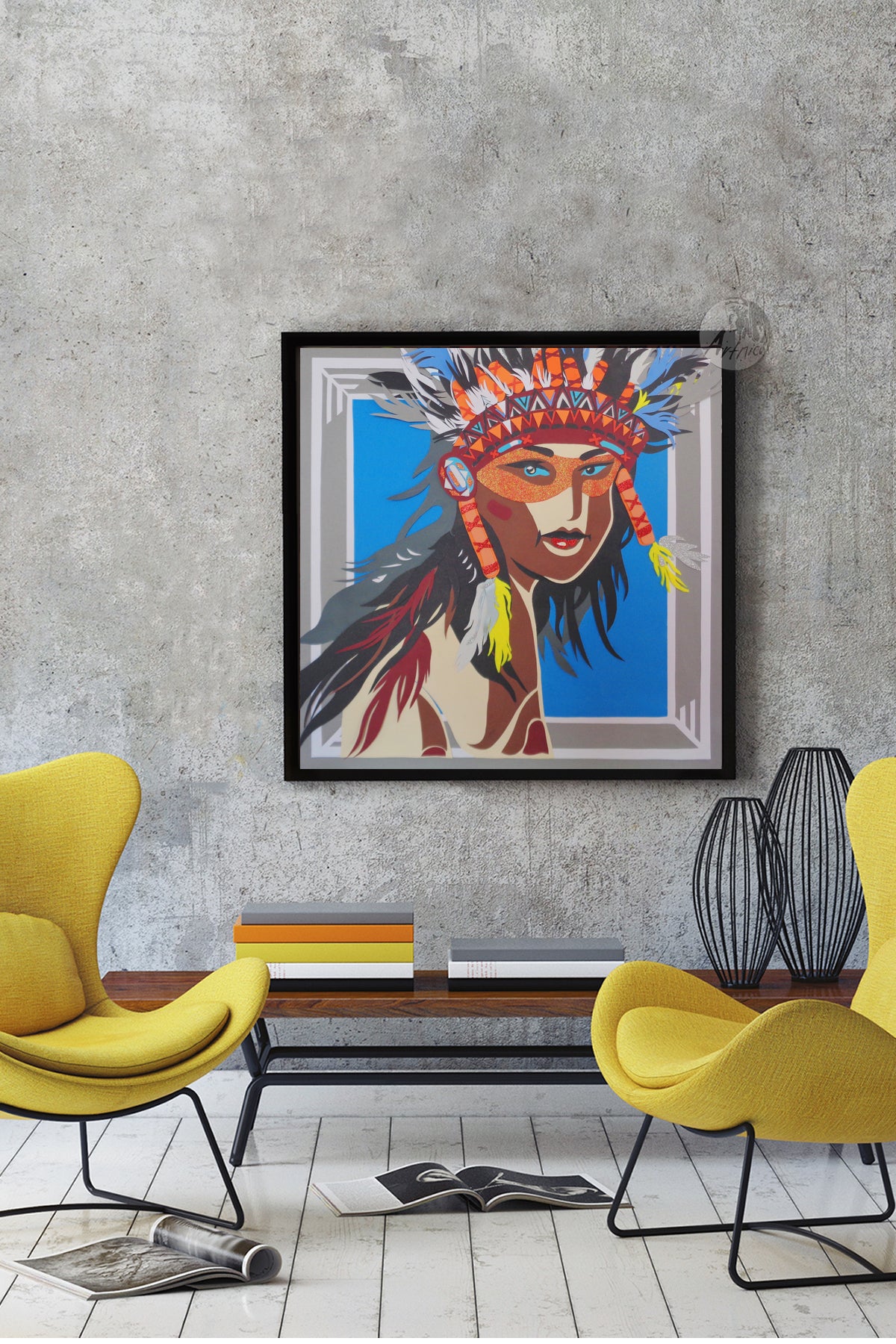 Apache girl - printable digital artwork