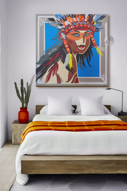 Apache girl - printable digital artwork