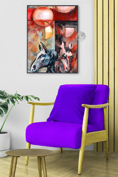 Abstract horses - printable digital artwork