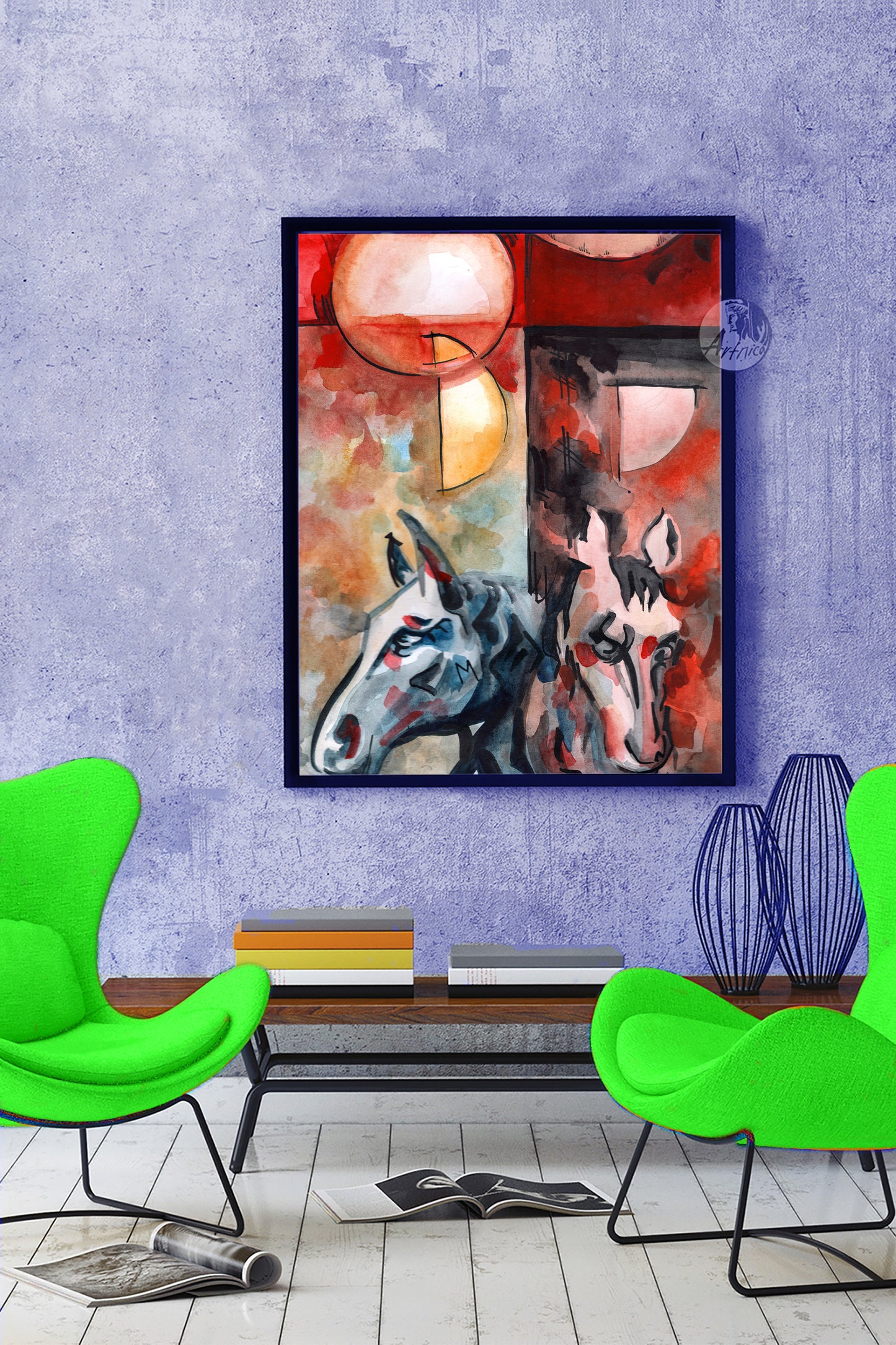 Abstract horses - printable digital artwork