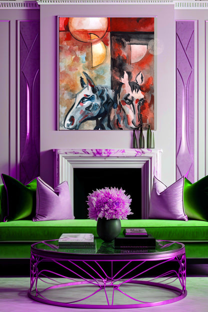 Abstract horses - printable digital artwork