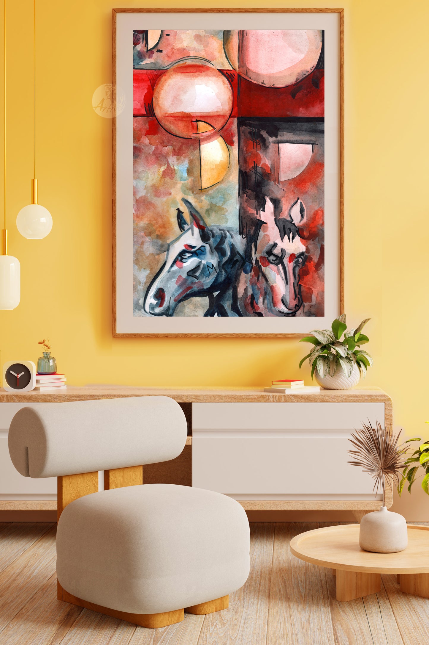 Abstract horses - printable digital artwork